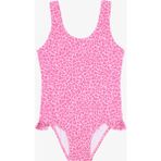 Kız Çocuk Mini Leopar Desenli Fırfırlı Mayo - Renkli - 8 - 9 Yaş