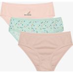 Kız Çocuk Mushroom 3lü Çok Renkli Slip Külot - 4 - 5 Yaş
