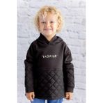Kız Çocuk Nakış Detaylı Kapitoneli Sweatshirt - Siyah