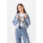Kız Çocuk Nakışlı Kot Ceket 1550 - Açık Mavi - 6 Yaş