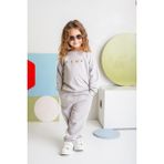 Kız Çocuk Nakışlı Sweatshirt - Gri - 9 - 10 Yaş