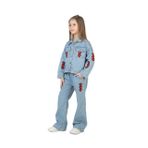Kız Çocuk NakKız Çocuk Kalp Nakışlı Kot Ceket Pantolon Takım – Şık ve Rahat 2’li Jean Kombinış Detaylı Kot Ceket Pantolon Takım Açık Mavi Günlük Şık Kombin (Mavi, 5-6 yaş)