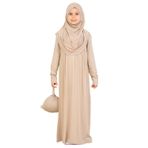 Kız Çocuk Namaz Elbisesi – Yumuşak Viskon Giyim Abaya & Hijab + Çanta Seti
