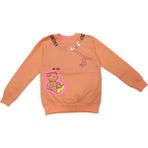 Kız Çocuk Önü Arkası Yazı Resim Desenli Açık Turuncu Renk Sweatshirt - 6 Yaş