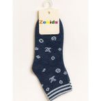 Kız Çocuk Pamuklu Baskılı Pamuklu Soket Çorap - 7 - 8 Yaş - Indigo