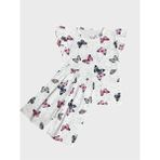 Kız Çocuk Pamuklu Beyaz Kelebek Desenli Kısa Kollu Şortlu Yazlık Pijama Takımı - 4 - 5 Yaş