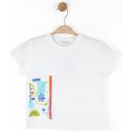 Kız Çocuk Pamuklu Desenli T-Shirt - Beyaz - 6 Yaş
