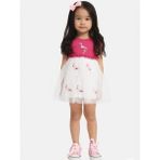 Kız Çocuk Pamuklu Flamingo Desenli Elbise - Fuşya - 8 Yaş