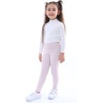 Kız Çocuk Pamuklu Likralı Kaşkorse Mevsimlik Tayt - Kırık Pembe - 7 - 8 Yaş
