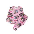 Kız Çocuk Pamuklu Pembe Renk Mevsimlik Pijama Takımı (Pembe, 1-2 yaş)