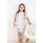 Kız Çocuk Pamuklu Penye Kumaş Baskılı Şortlu Pijama Takımı Beyaz 7-8 Yaş
