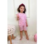 Kız Çocuk Pamuklu Penye Kumaş Şortlu Pijama Takımı Koyu Pembe 4-5 Yaş