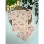 Kız Çocuk Pamuklu Şort‑tişört Pijama Takımı Somon - 5 - 6 Yaş