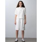Kız Çocuk Pamuklu Tasarım Oversize T-Shirt Şortlu Takım - 10 - 11 Yaş - Ekru