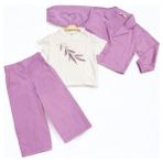 Kız Çocuk Pantolon Ceket T-Shirt Üçlü Takım - Lila - 5 - 6 Yaş