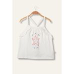 Kız Çocuk Paradıse Baskılı Askılı T-Shirt - Ekru - 1 - 2 Yaş
