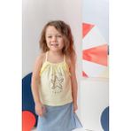Kız Çocuk Paradıse Baskılı Askılı T-Shirt - Sarı - 1 - 2 Yaş