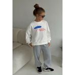 Kız Çocuk Paris Baskılı 3 Iplik Kumaş Pamuklu Sweatshirt - 13 - 14 Yaş - Ekru