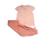 Kız Çocuk Pembe Bağmalalı Kumaş Pantolonlu 2 Li Takım
