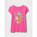 Kız Çocuk Pembe Grafik T-Shirt - XS