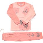 Kız Çocuk Pembe Kelebek Baskılı 2'li Pijama Takımı - 4 - 5 Yaş