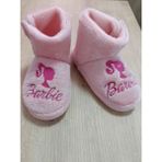 Kız Çocuk Pembe Panduf Barbie Figürlü Ev Patiği