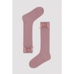 Kız Çocuk Pembe Ribbon Pantolon Çorabı - 27 - 30