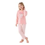 Kız Çocuk Pembe Uzun Kol Pijama Takım RP3479-2 AÇIK PEMBE