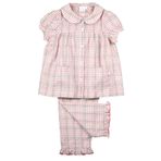 Kız Çocuk Pembe ve Beyaz Kareli Yaz Pijama Geleneksel Pijama Seti:%100 pamuktan Kızlar için Çocuk Pijama. Gecelik yaşları 1 -e 10 yıl.