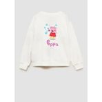 Kız Çocuk Peppa Baskılı 3 Iplik Kumaş Pamuklu Sweatshirt - 13 - 14 Yaş - Ekru