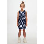 Kız Çocuk Polka-Dot Desen Kolsuz Elbise NAVY 3 Yaş
