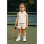 Kız Çocuk Polo Yaka Şerit Detaylı Şortlu Takım - Turuncu (3-4 Yaş 8-9 Yaş) - 7 Yaş