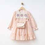 Kız Çocuk Pudra Rengi Elbise - Wondress - Pudra - 3 Yaş - 5960-PUDRA-3 Yaş