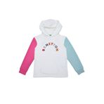 Kız Çocuk Punch Baskılı İşlemeli Kapüşonlu Kanguru Cepli Mix Renkli Sweatshirt EKRU 7_8