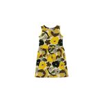 Kız Çocuk Retro Flowers Desen Kolsuz Elbise Açık Yeşil 7 Yaş