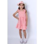 KIZ ÇOCUK ŞAPKALI ELBİSE KARELİ FİYONKLU B33 TOZ PEMBE 2 YAŞ