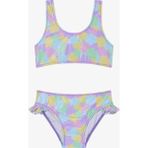 Kız Çocuk Shiny Flower Fırfırlı Halter Yaka Bikini Takımı - 5 - 6 Yaş - Renkli