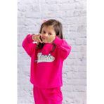 Kız Çocuk Sim Baskılı Basic Sweatshirt - Fusya - Fuşya - 3 - 4 Yaş