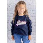 Kız Çocuk Sim Baskılı Basic Sweatshirt - Lacivert - 11 - 12 Yaş