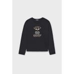 Kız Çocuk Simli Kiraz Baskılı Uzun Kollu T-Shirt - Siyah - Kahverengi - 12 Yaş