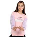 Kız Çocuk Sing Done Yazılı Renk Bloklu Iki Iplik Şardonlu Sweatshirt - Pembe - 11 - 12 Yaş