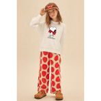 Kız Çocuk Snoopy Baskılı 3 Iplik Kumaş Pamuklu Sweatshirt - 11 - 12 Yaş - Ekru