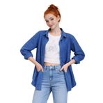 Kız Çocuk Sofia Keten Badili Basic Gömlek Takım Ak2605, SAKS MAVİ, 9 YAŞ