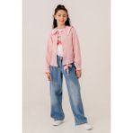 Kız Çocuk Su Taşlı Gömlek T-Shirt Ikili Takım 1805 - Pembe - 10 Yaş