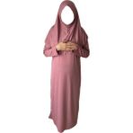 Kız Çocuk Tek Parça Namaz Elbisesi - Gül Rengi - 6 - 9 Yaş