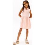 Kız Çocuk Th Broderie Anglaise Polo Elbise - Pudra - Coral Ice - 10 Yaş