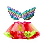 Kız Çocuk Tül Etek Karnaval Tutu Parti Kız Çocuk Noel Bale Kostümü Çocuklar Dans Eteği Kız Karnaval Etek Seti Etekler Kostüm (Kırmızı, 5-8 Yıl)