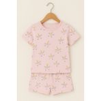 Kız Çocuk Unicorn Desenli Şortlu Pijama Takımı Açık Pembe