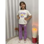 Kız Çocuk Uzun Ispanyol Pantolon Kısa Kol Badi Takım M00712 - 5 - 6 Yaş - Açık Mürdüm