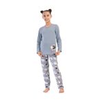 Kız Çocuk Uzun Kol 2 İplik Füme Pijama Takım C7T0N2O504 FÜME 11-12 YAŞ